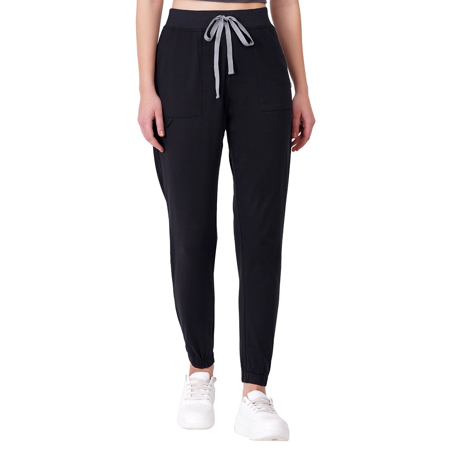 MKFB04BLK(11) Women Scrub Bottoms Black Slim Fit 5 Pockets in Cotton