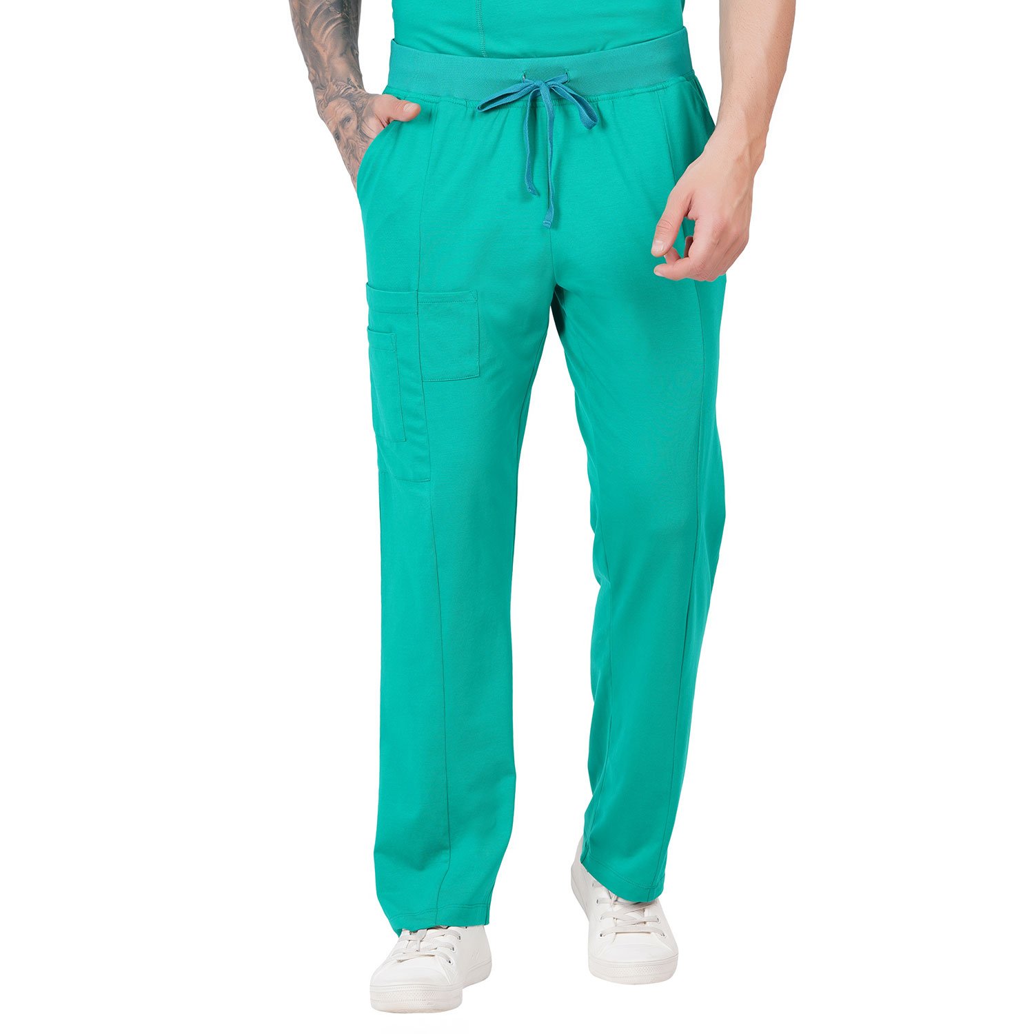 MKMB04SG(2) Men Scrub Bottoms Surgical Green Regular Fit in Cotton