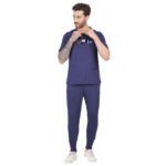 Men Scrub Navy Blue Bottoms Relaxed Fit in Cotton