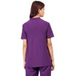 Women Scrub Tops Aubergine V Neck 4 Pockets in Polyester