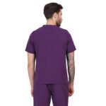 Men Scrub Tops Aubergine V Neck in Polyester