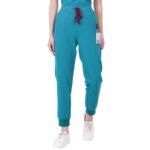 Women Scrub Bottoms TEAL Slim Fit 4 Pockets in Polyester
